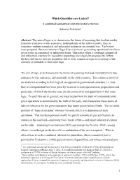 Which Quantifiers Are Logical? a Combined Semantical and Inferential Criterion Solomon Feferman1