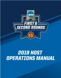 2019 Host Operations Manual First and Second Rounds