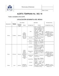 ALERTA TEMPRANA No