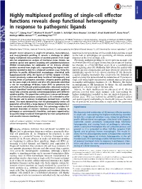 Highly Multiplexed Profiling of Single-Cell Effector Functions Reveals