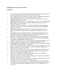 Published Indications for CBCT in OMS Appendix 1 1-250 1