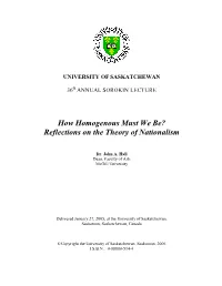 Reflections on the Theory of Nationalism