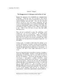 The Disappearance of Cyberspace and the Rise of Code