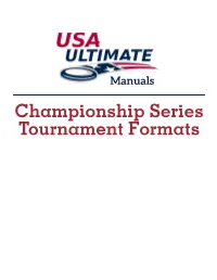 Tournament Format Manual