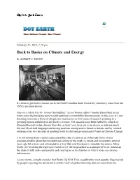 Back to Basics on Climate and Energy