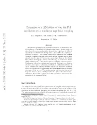 Dynamics of a 2D Lattice of Van Der Pol Oscillators with Nonlinear Repulsive Coupling