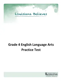 Grade 4 English Language Arts Practice Test
