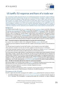 US Tariffs: EU Response and Fears of a Trade War