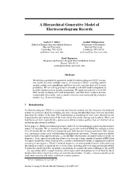 A Hierarchical Generative Model of Electrocardiogram Records