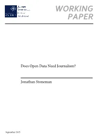 Does Open Data Need Journalism?