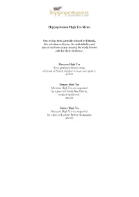High Tea Menu