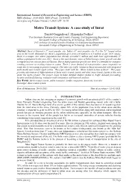 Metro Transit System: a Case Study of Surat