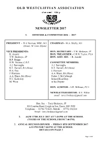 Old Westcliffian Association Newsletter 2017