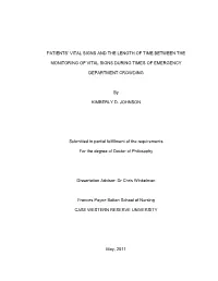 Patients‟ Vital Signs and the Length of Time Between The