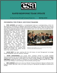 Rapid Response Team Update