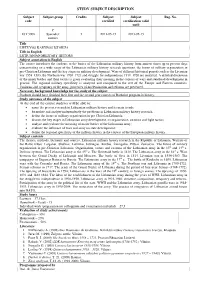 STUDY SUBJECT DESCRIPTION at the End of the Course