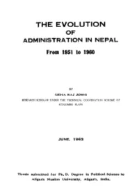 The Evolution of Administration in Nepal
