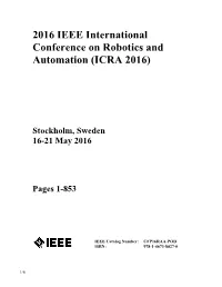 2016 IEEE International Conference on Robotics and Automation (ICRA 2016)