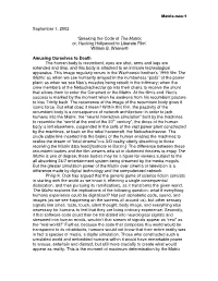 Breaking the Code of the Matrix; Or, Hacking Hollywood