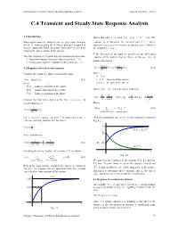 C.4 Transient and Steady State Response Analysis