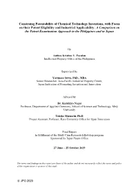 Construing Patentability of Chemical Technology Inventions, with Focus