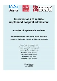 Interventions to Reduce Unplanned Hospital Admission:A Series of Systematic Reviews Page 3
