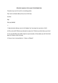 Interview Responses from Queer Tomb Raider Fans