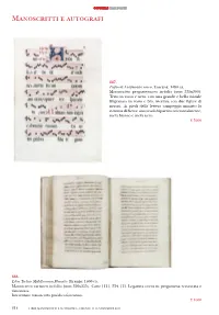 Manoscritti E Autografi