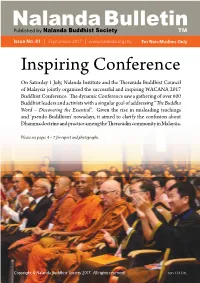 Nalanda Bulletin Published by Nalanda Buddhist Society TM