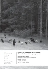 Ontology and Anthropology of Interanimality: Merleau-Ponty From