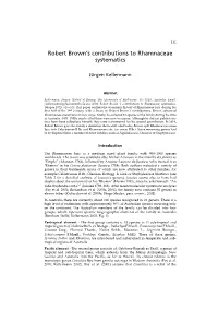 Robert Brown's Contributions to Rhamnaceae Systematics