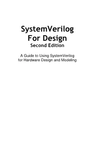 Systemverilog for Design Second Edition