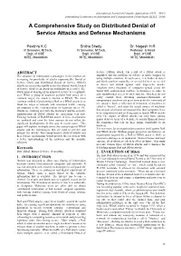 A Comprehensive Study on Distributed Denial of Service Attacks and Defense Mechanisms