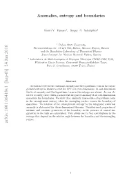 Anomalies, Entropy and Boundaries