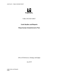 Code Studies and Reports King County Comprehensive Plan
