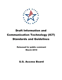 Draft Information and Communication Technology (ICT) Standards and Guidelines