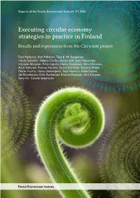 Executing Circular Economy Strategies in Practice in Finland. Results And
