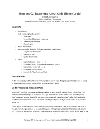 Hoare Logic) CSE 331, Spring 2012 Written by Krysta Yousoufian with Material from Michael Ernst, Hal Perkins, and David Notkin