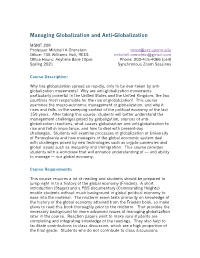 Managing Globalization and Anti-Globalization