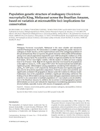 Population Genetic Structure of Mahogany (Swietenia Macrophylla