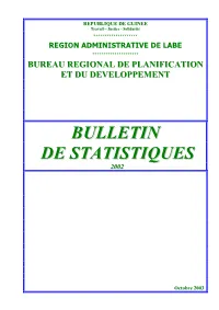 RAL 2003 Bulletin De Statistiques Labé 2002 Vers2