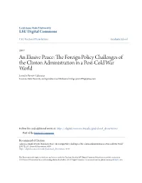 The Foreign Policy Challenges of the Clinton Administration in a Post-Cold War World