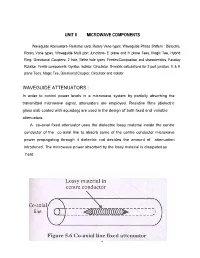 WAVEGUIDE ATTENUATORS : in Order to Control Power Levels in a Microwave System by Partially Absorbing the Transmitted Microwave Signal, Attenuators Are Employed