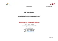 16Th Lok Sabha Analysis of Performance Of