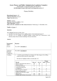 Answers to Questions on Notice: Supplementary Budget Estimates 2014-15