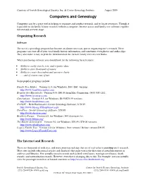 Computers and Genealogy