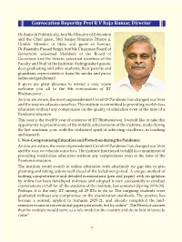Convocation Reportby Prof R V Raja Kumar, Director