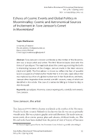 Cosmic and Astronomical Sources of Incitement in Tove Jansson’Svol