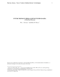 Herman, Devey: Future Trends in Medical Device Technologies 1