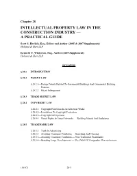 Intellectual Property Law in the Construction Industry — a Practical Guide
